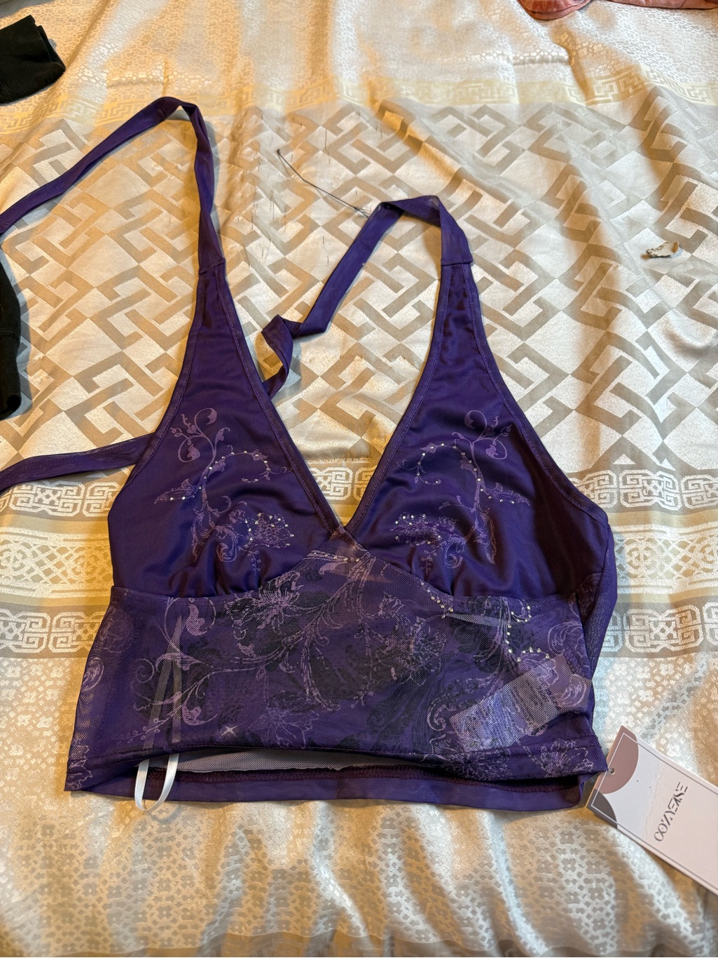 Purple Floral Lace Bralette - Women Intimates